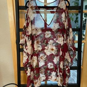 BEAUTIFUL cold shoulder fall floral top